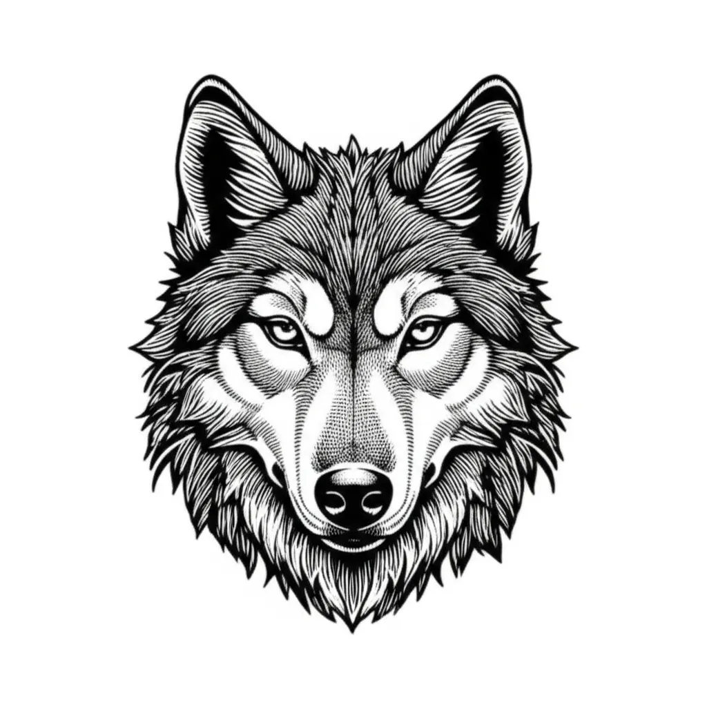 Blackwork Wolf Head Tattoo Design Blackwork Wolf Head Tattoo Design