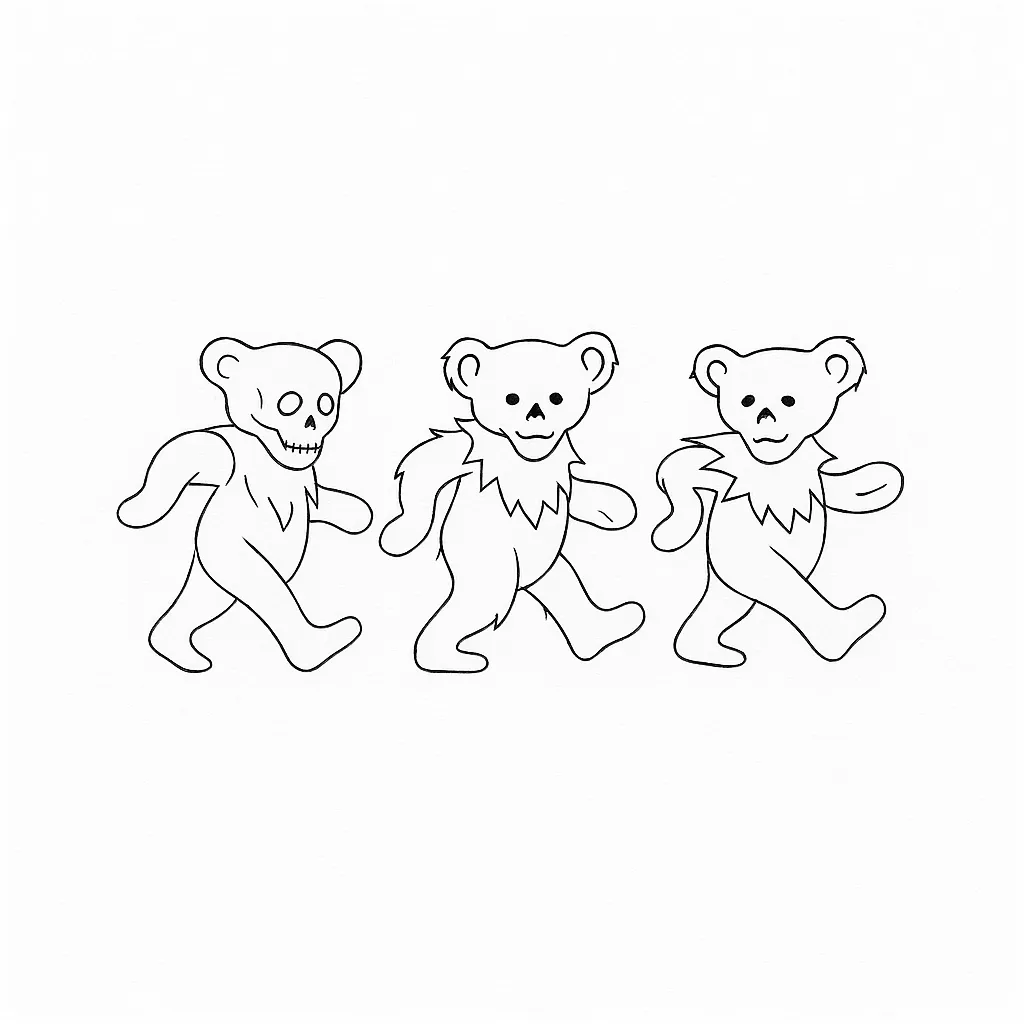 Minimalist Dead Bears Tattoo Design Minimalist Dead Bears Tattoo Design