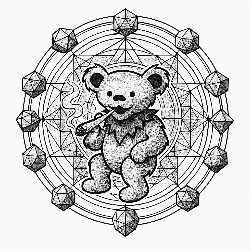 Grateful Dead Bear Geometry Tattoo Design Grateful Dead Bear Geometry Tattoo Design