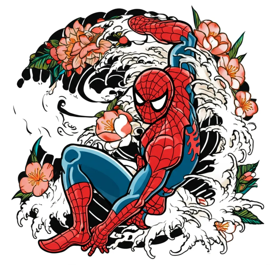 Spider-Man Japanese Tattoo Design: A Fusion of Hero and Art