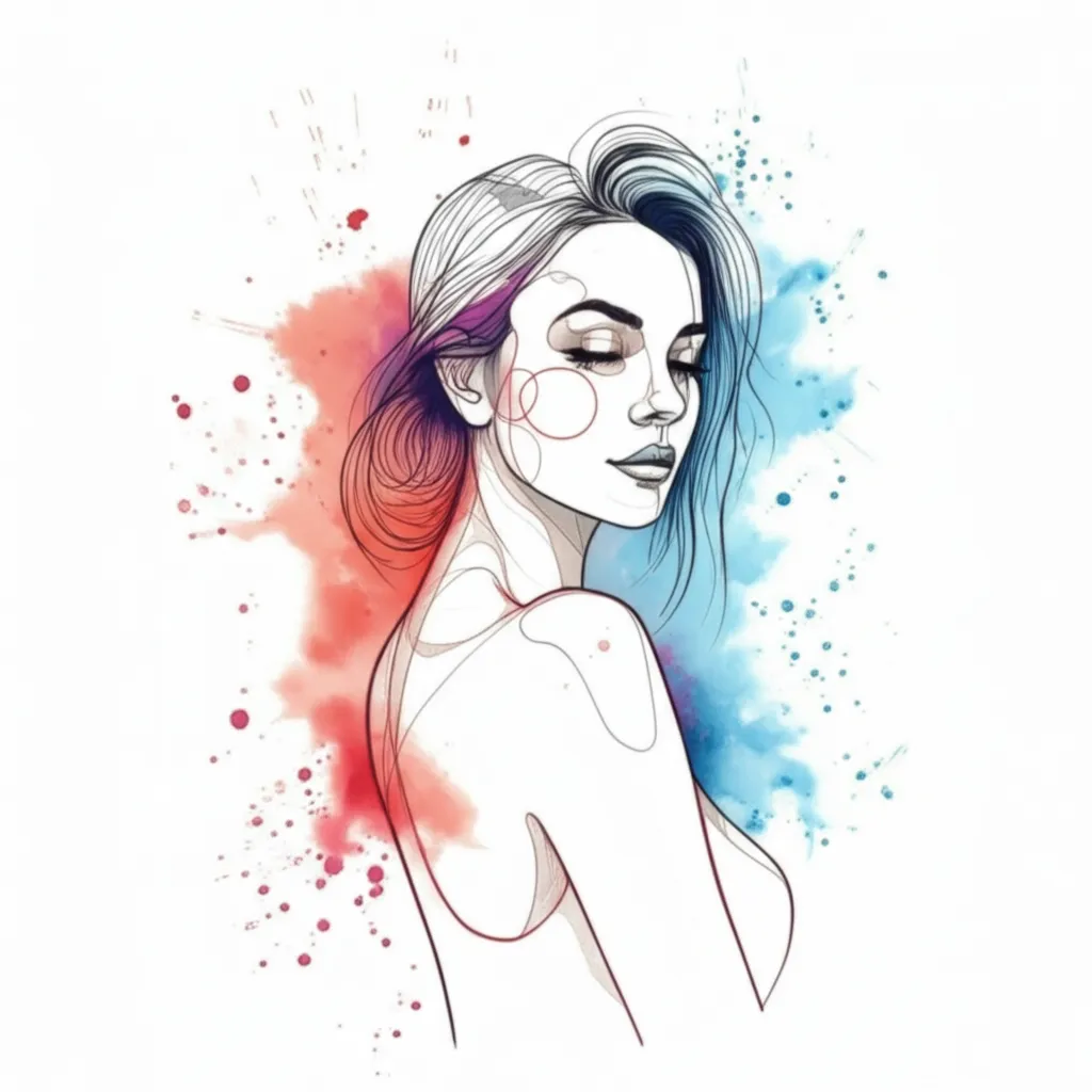 Watercolor Self Love Tattoo Design Idea
