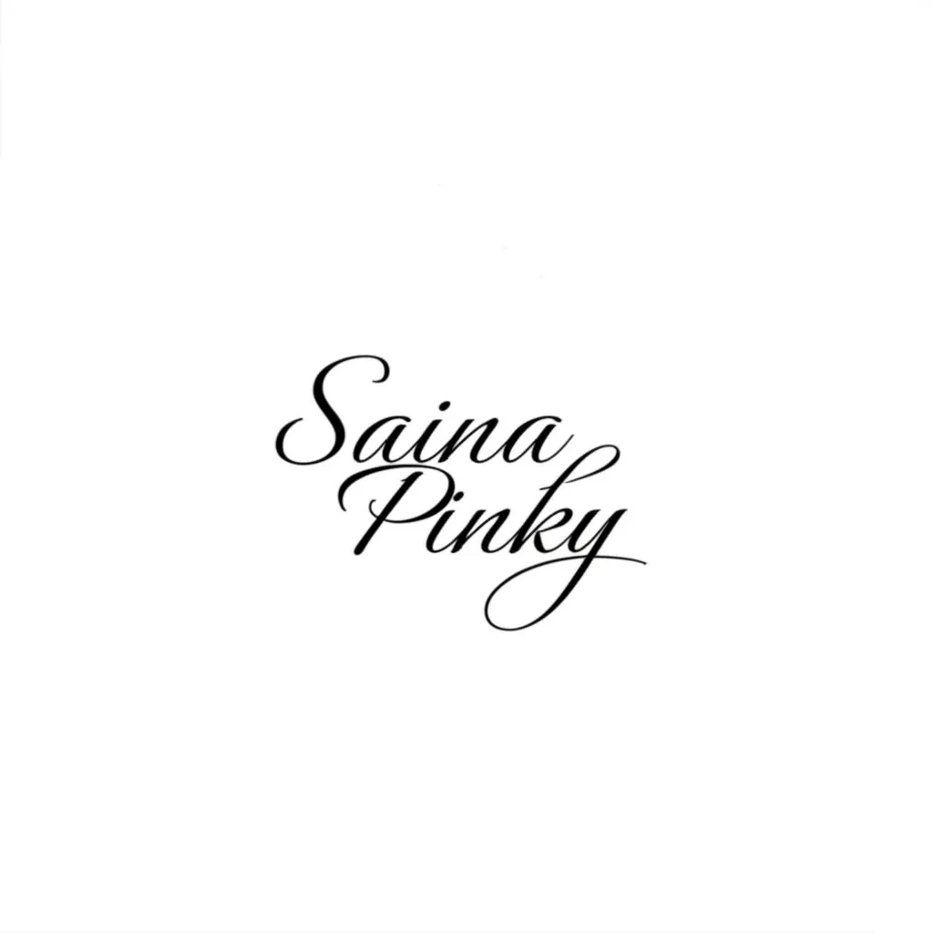 Saina and Pinky Calligraphy Fine Line Tattoo Design