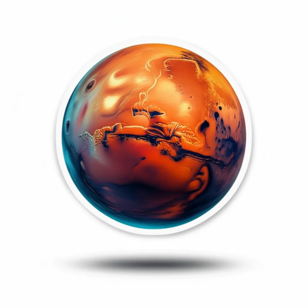 Realistic 3D Mars Tattoo Design