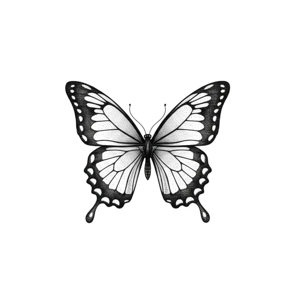 Dotwork Butterfly Tattoo for Gemini Sign Duda Dotwork Butterfly Tattoo for Gemini Sign Duda