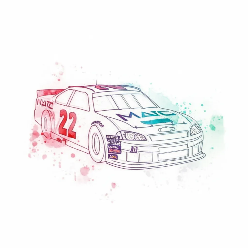 Watercolor NASCAR Tattoo Design Idea