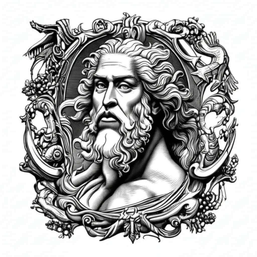 Illustrative January Aquarius Tattoo Design Illustrative January Aquarius Tattoo Design