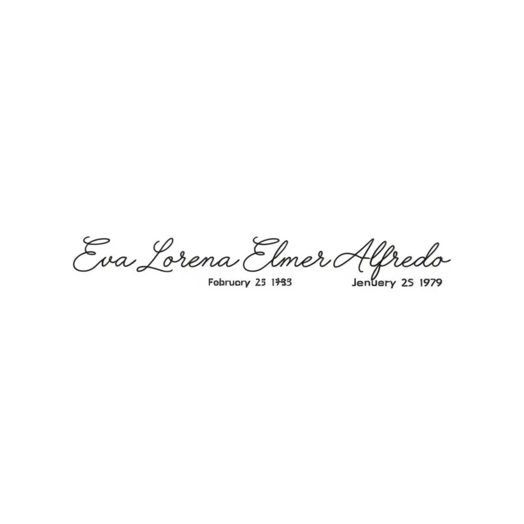 Eva Lorena & Elmer Alfredo Minimalist Memorial Tattoo Design