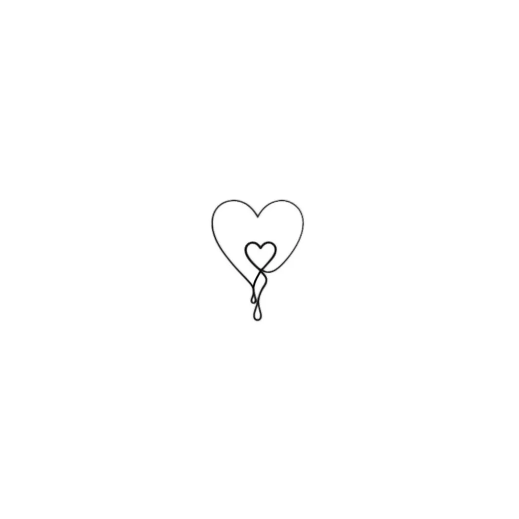 Minimalist Trippy Bleeding Heart Tattoo Design