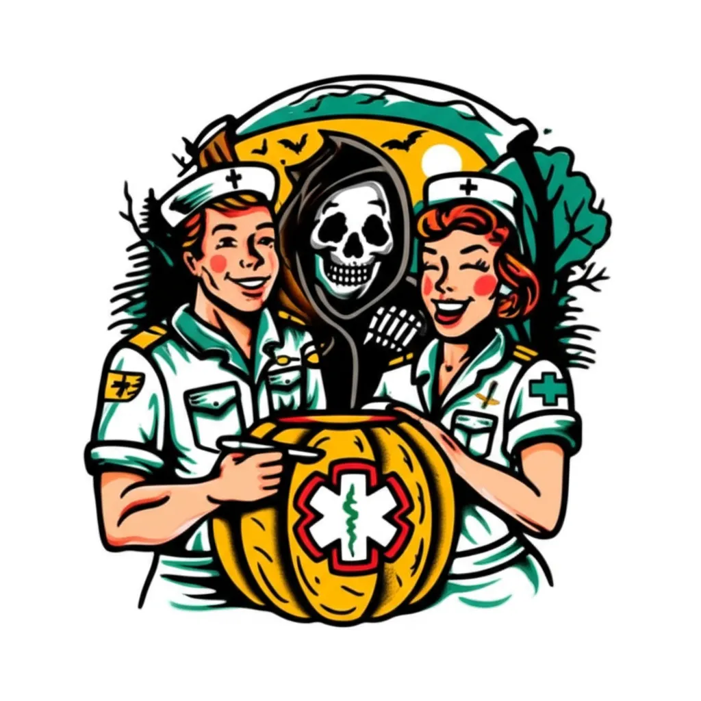 Old School Paramedic Halloween Tattoo Design Old School Paramedic Halloween Tattoo Design