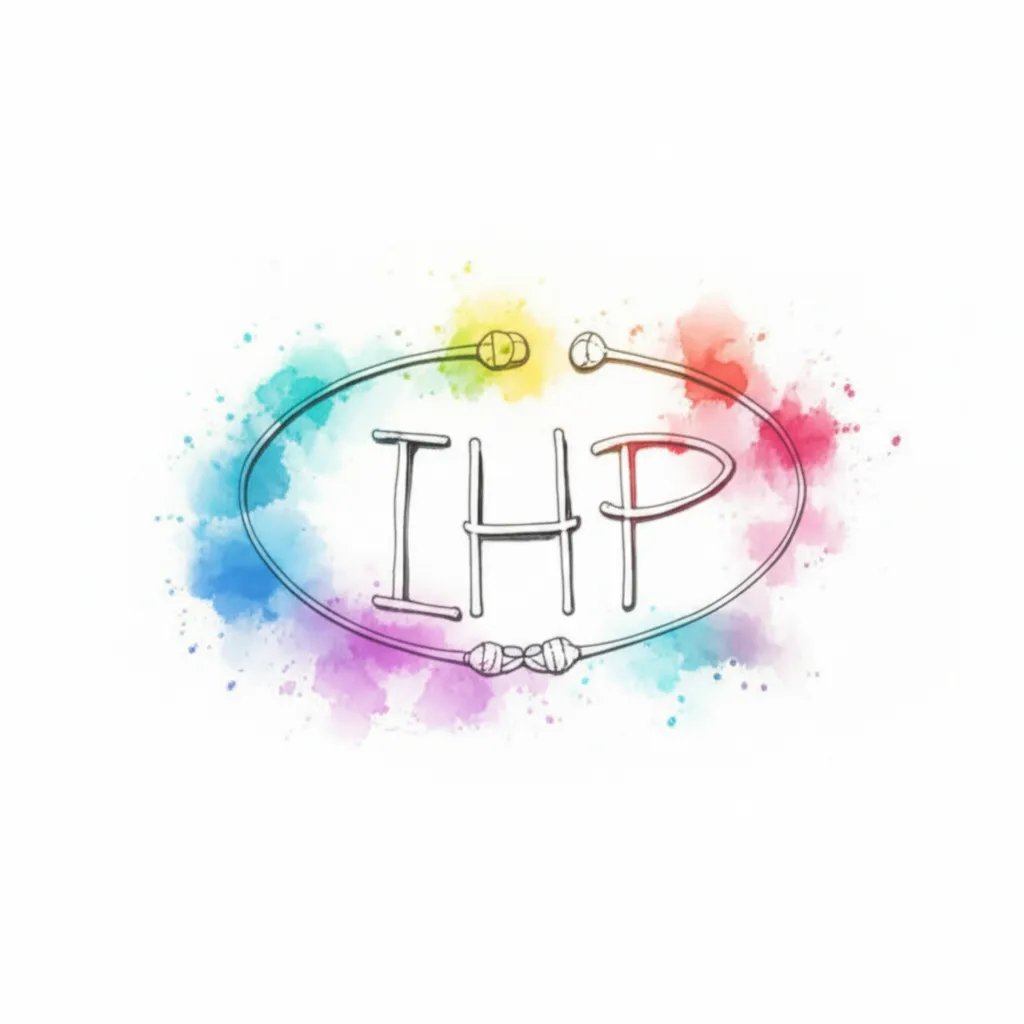 IHP Initials Watercolor Bracelet Tattoo Design