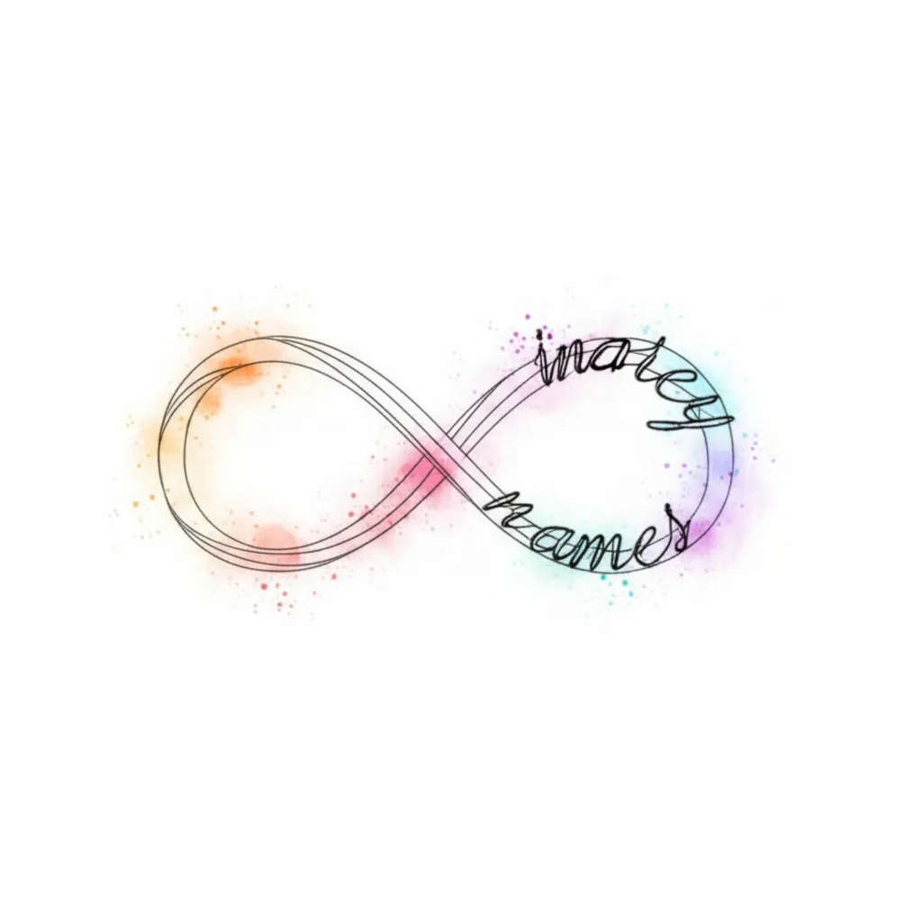 Watercolor Infinity Name Tattoo Design Watercolor Infinity Name Tattoo Design