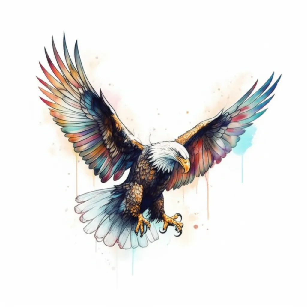 Watercolor Eagle Tattoo: Soaring Design & Symbolism