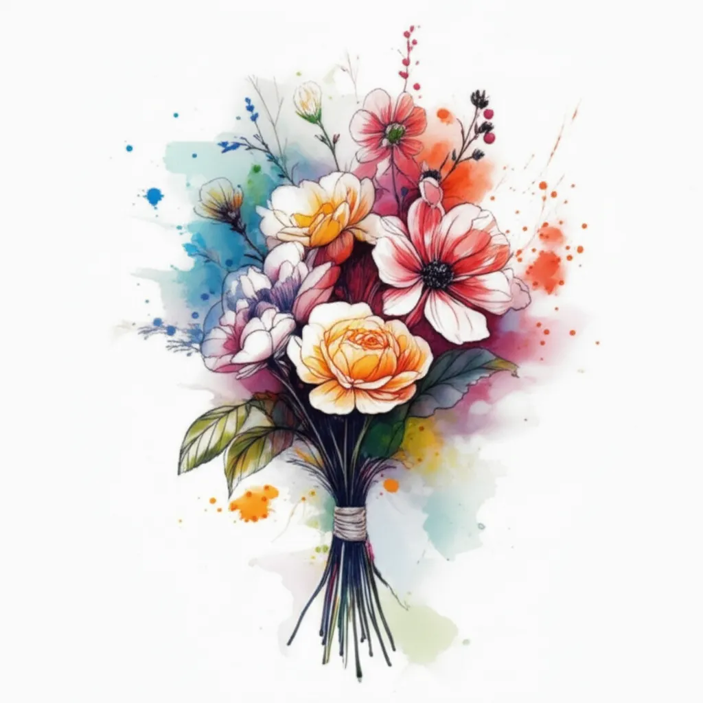 Watercolor Bouquet Tattoo on Lower Forearm: Floral Ink Inspiration Watercolor Bouquet Tattoo on Lower Forearm: Floral Ink Inspiration