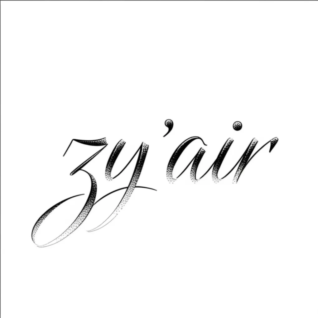 Zy’air Name Tattoo - Fine Line Script Design