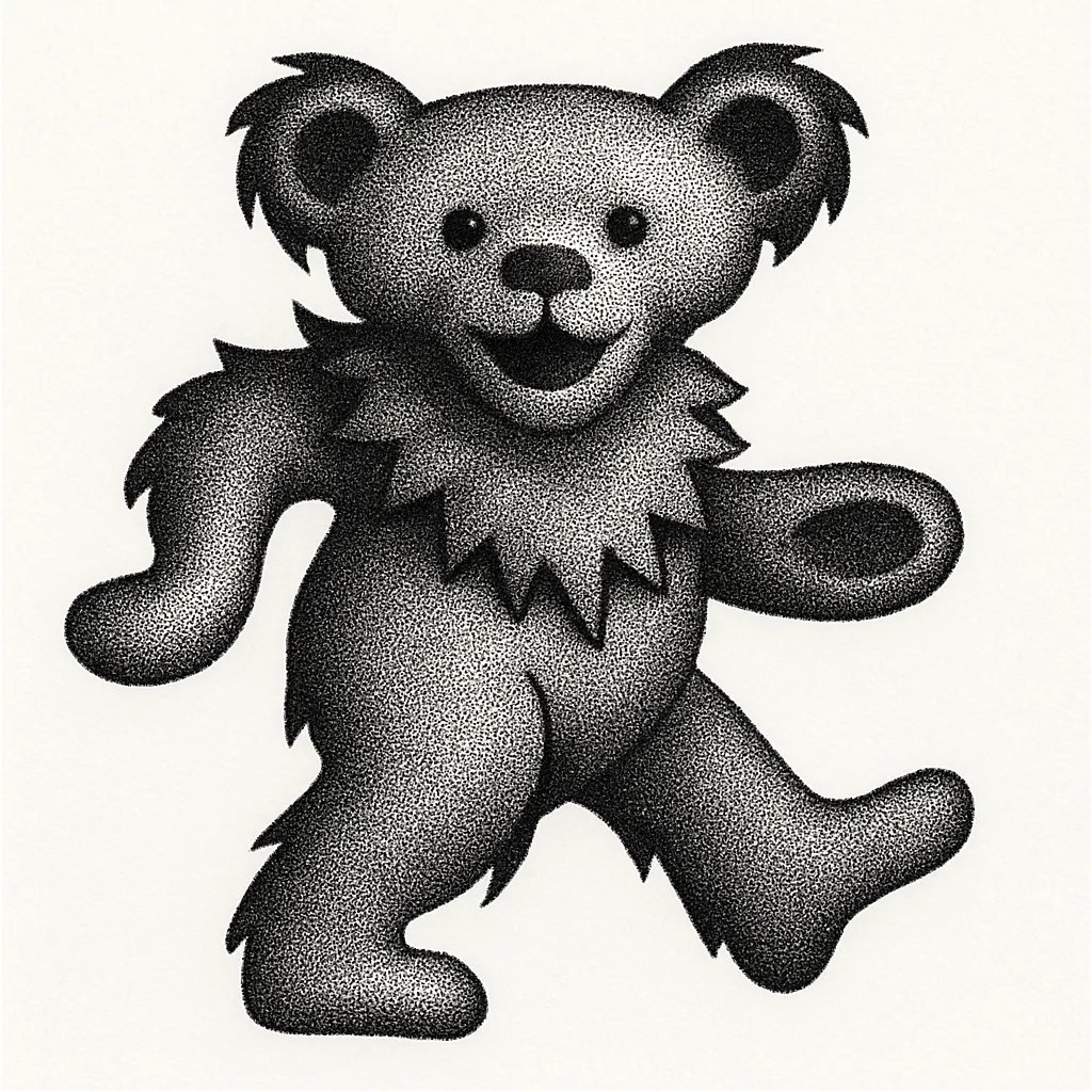 Dotwork Dead Bear Tattoo Design Dotwork Dead Bear Tattoo Design