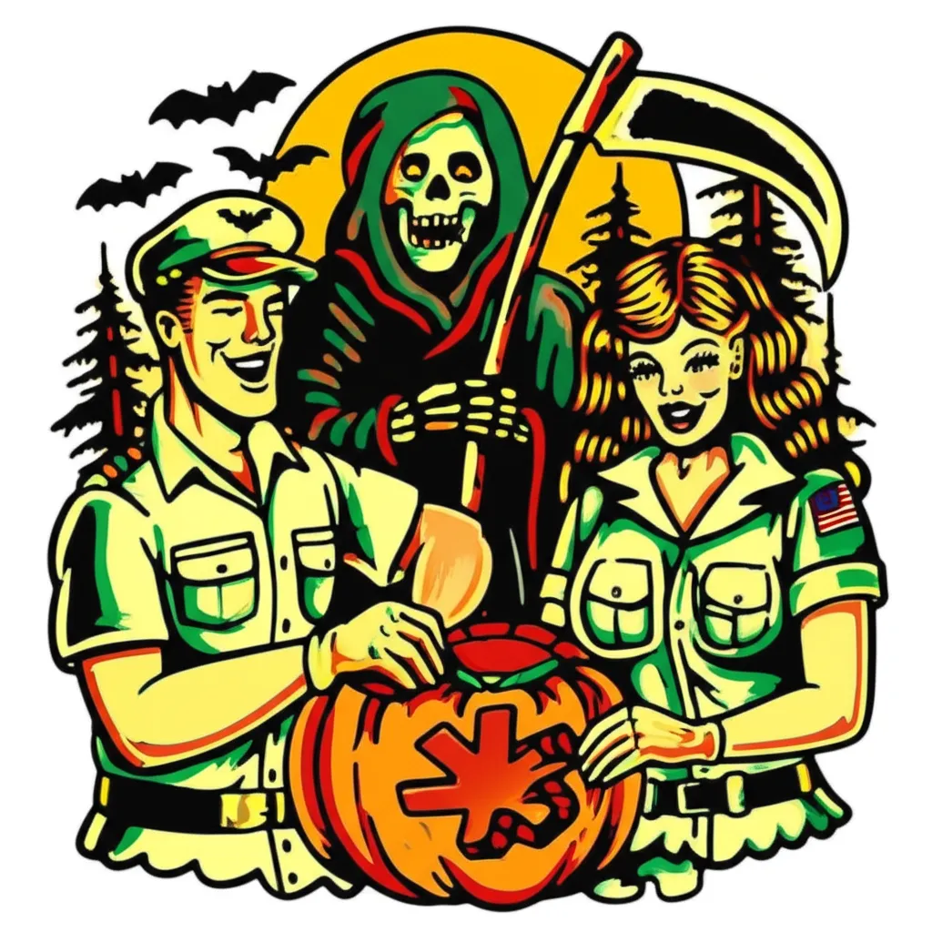 Old School Paramedic & Grim Reaper Pumpkin Carving Tattoo Old School Paramedic & Grim Reaper Pumpkin Carving Tattoo