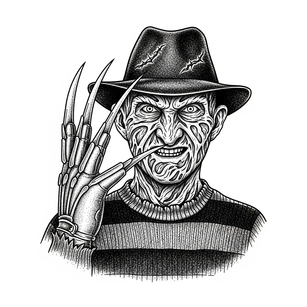 Freddy Krueger Gothic Tattoo Design - A Nightmare on Elm Street