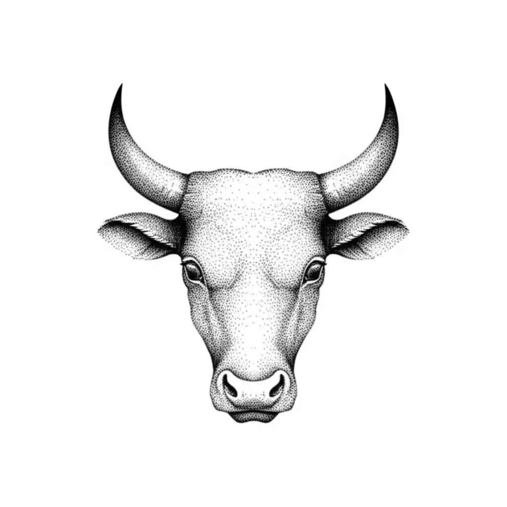 Feminine Taurus Bull Dotwork Tattoo Design Feminine Taurus Bull Dotwork Tattoo Design