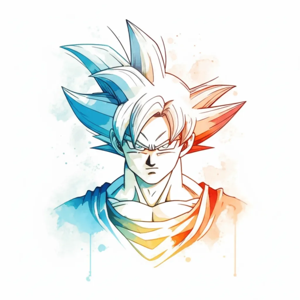 Watercolor Goku Tattoo Design - Dragon Ball Z Art