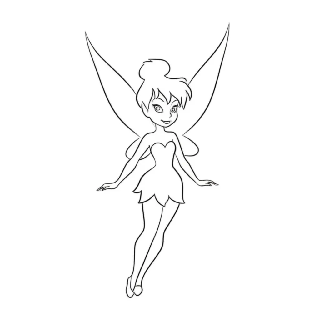 Minimalist Tinker Bell Outline Tattoo Design Minimalist Tinker Bell Outline Tattoo Design