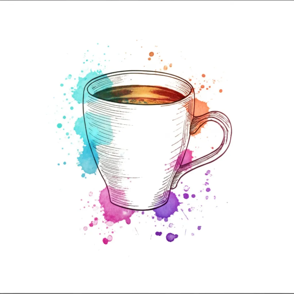 Watercolor Cup Tattoo Design Idea