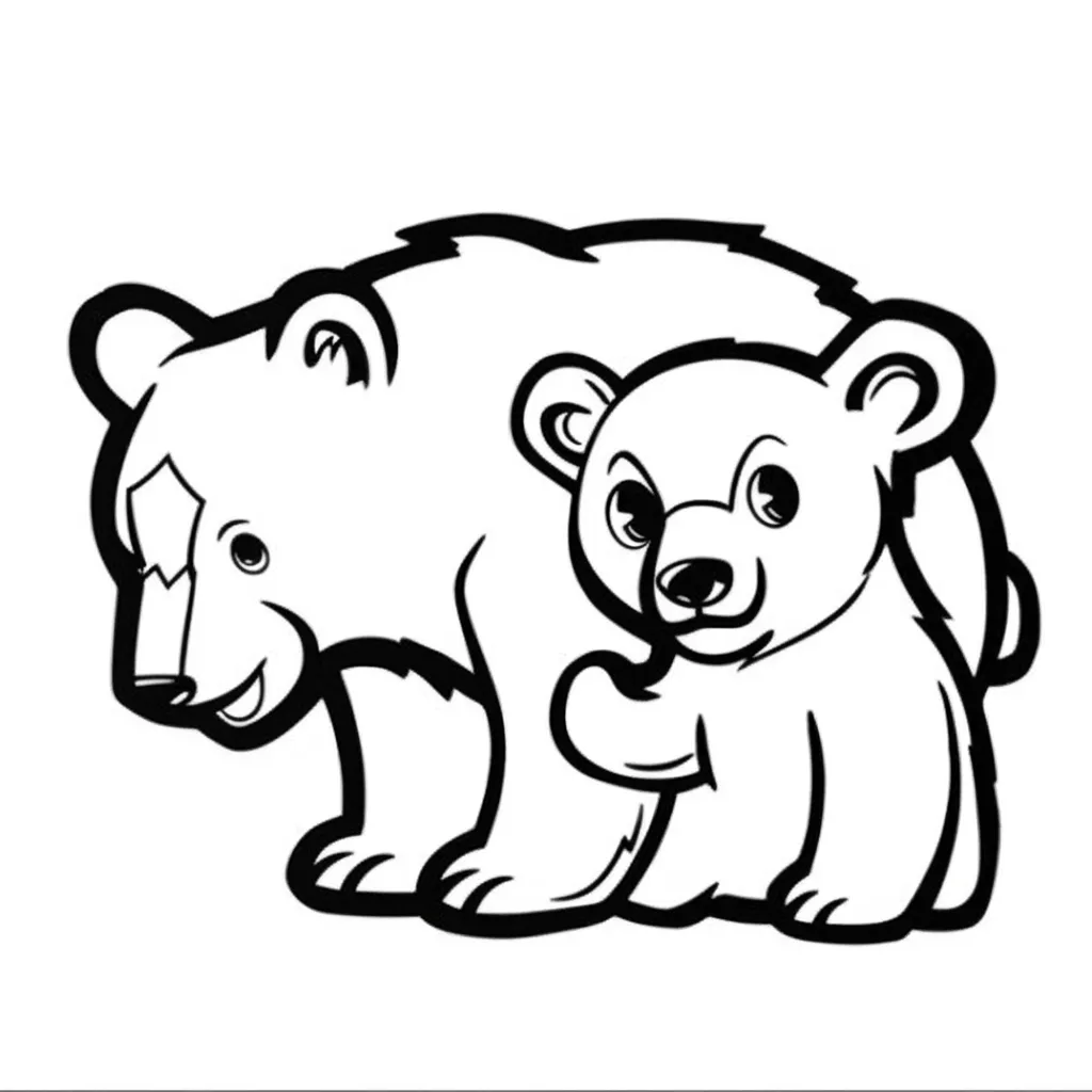 Mama Bear and Cub Graffiti Tattoo Design