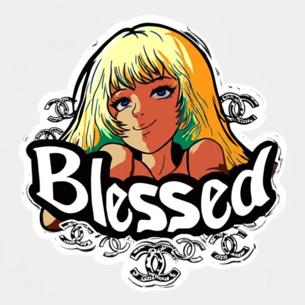 Blessed Anime Girl Tattoo with Chanel Print - Unique Design
