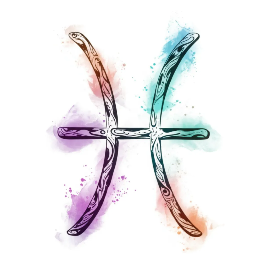 Watercolor Pisces Tramp Stamp Tattoo Design Watercolor Pisces Tramp Stamp Tattoo Design