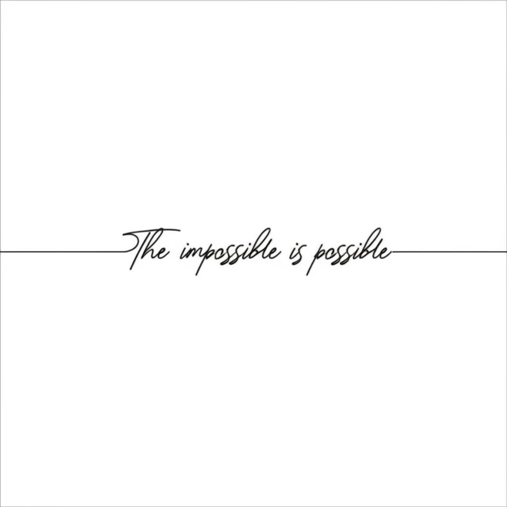 The Impossible is Possible Fine Line Tattoo Design