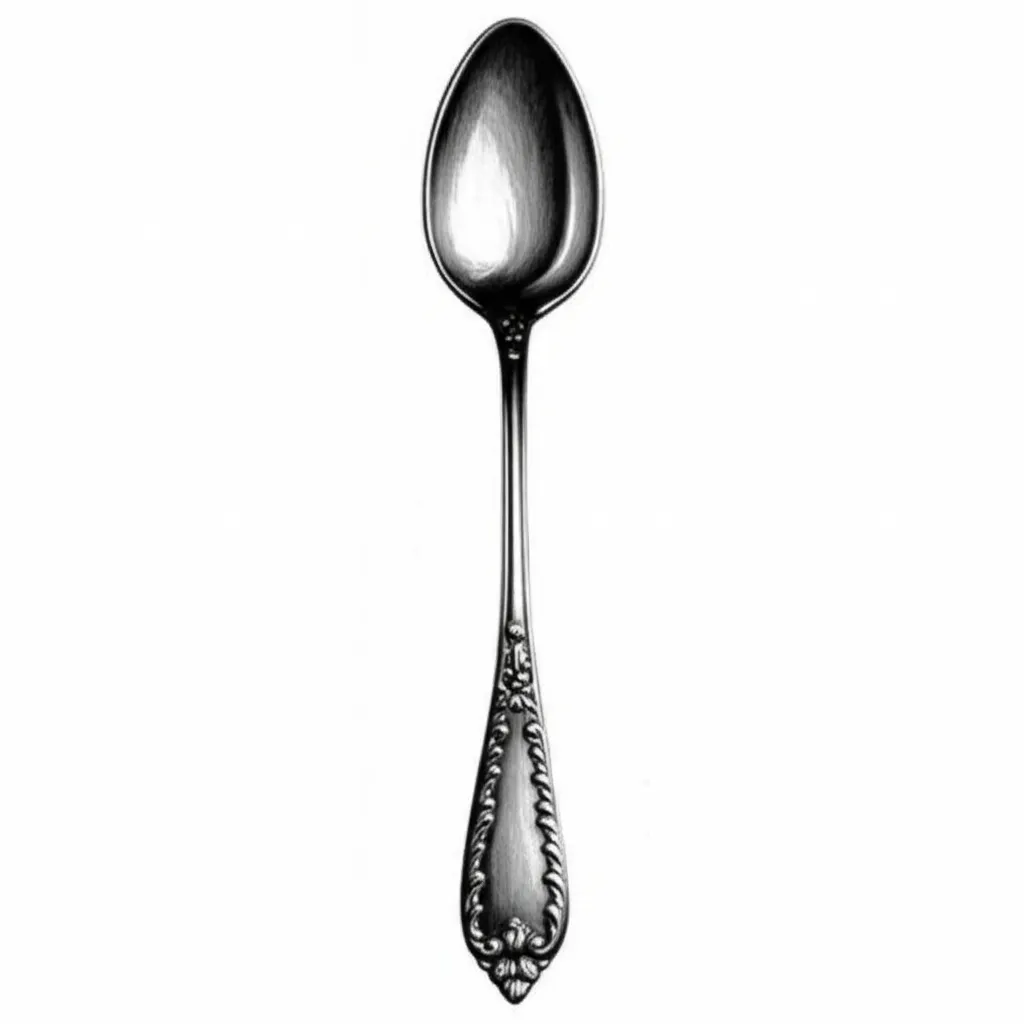 Vintage Spoon Realism Tattoo Design Idea