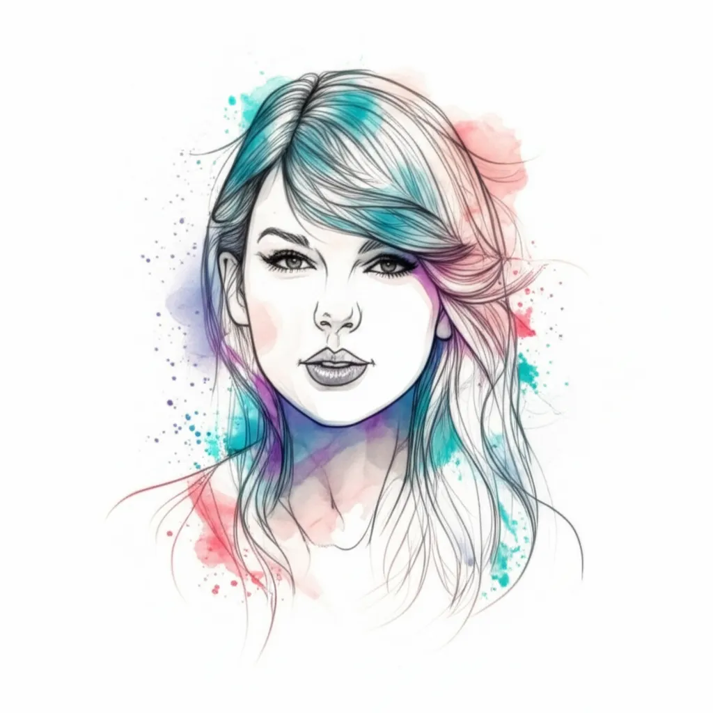 Taylor Swift Watercolor Tattoo Design - A Pop Star Inspired Ink