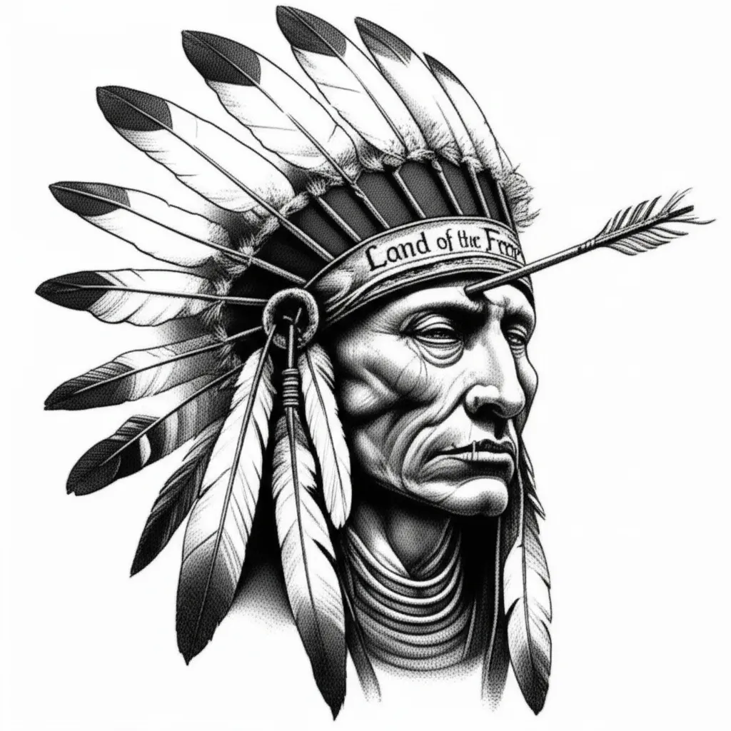 Illustrative Native American Chief Tattoo: Land of the Free Meaning