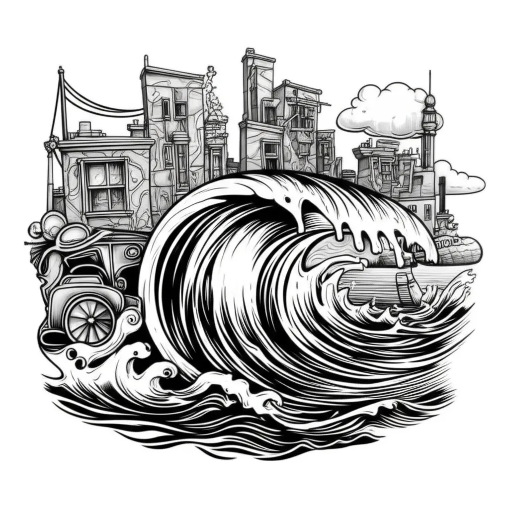 Graffiti Tattoo: Life's Sea and Temporary Ups and Downs