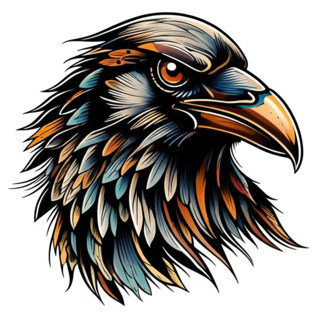Neo-Traditional Raven Tattoo Design Neo-Traditional Raven Tattoo Design