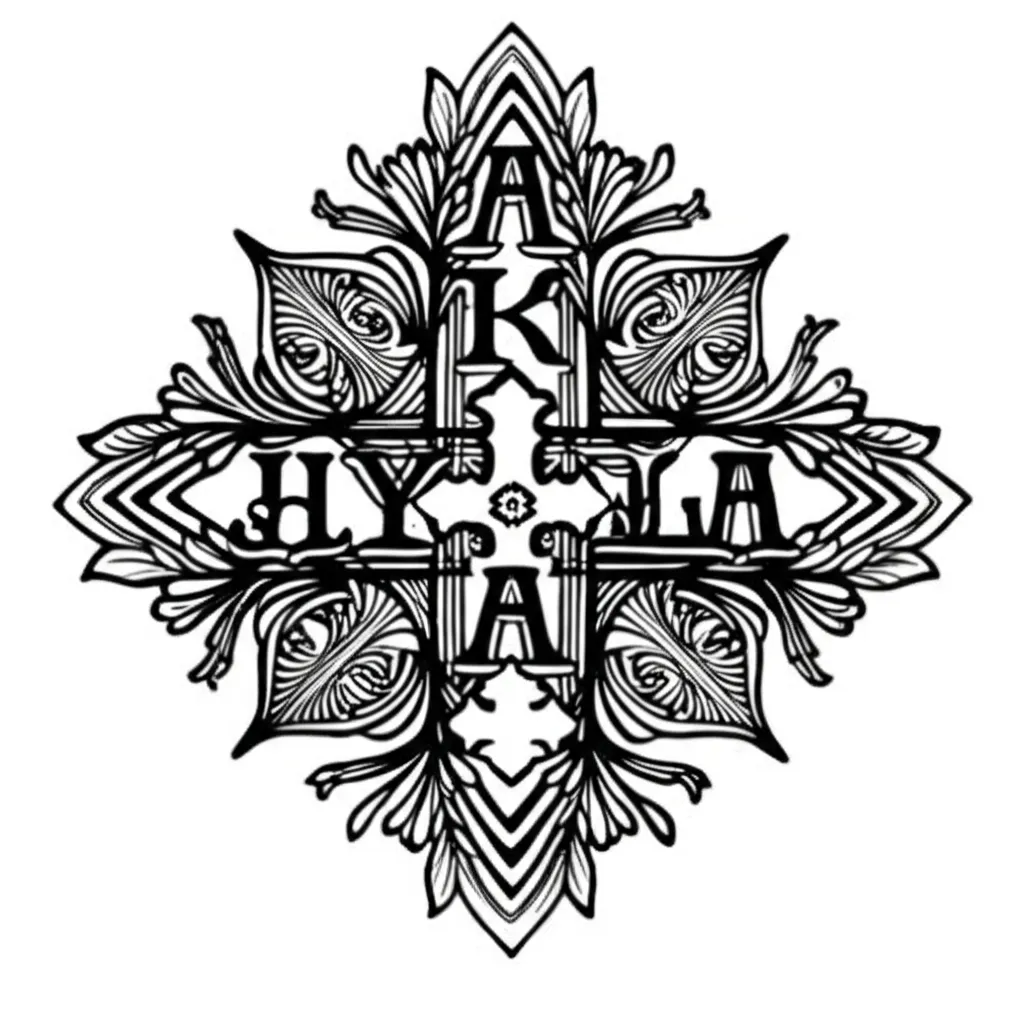 Kayla Name Cross Blackwork Tattoo Design Kayla Name Cross Blackwork Tattoo Design