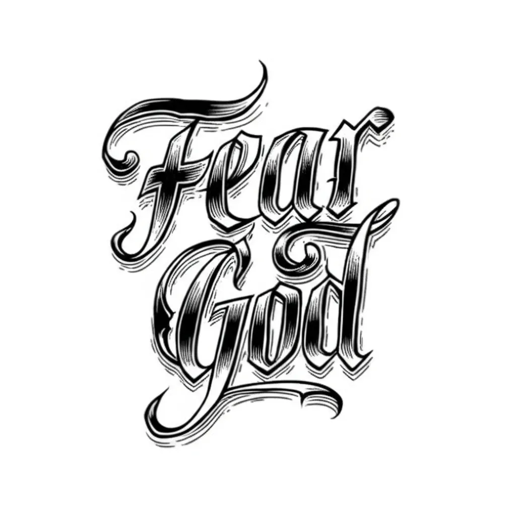 Fear God Blackwork Tattoo Design Fear God Blackwork Tattoo Design