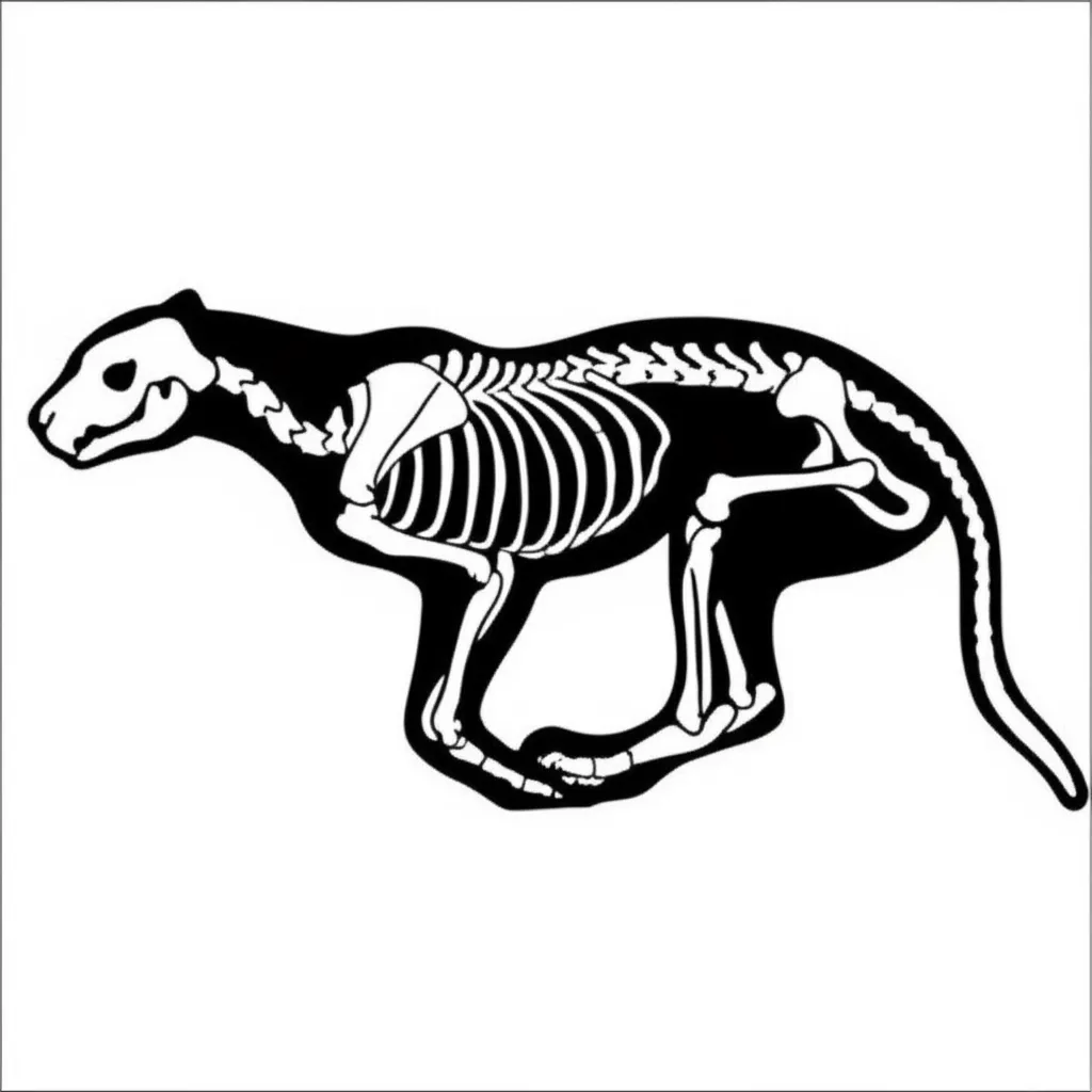 X-Ray Cheetah Running Tattoo Design