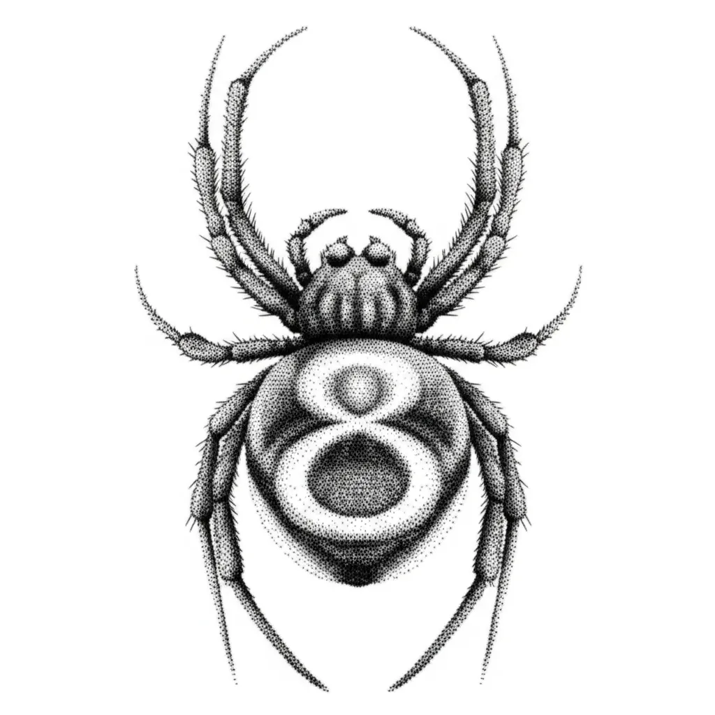 Dotwork Spider Number 8 Tattoo Design