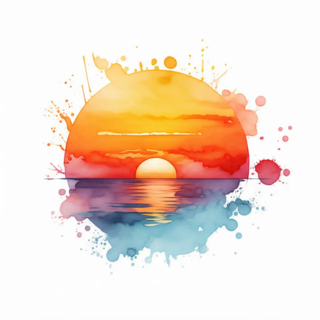 Watercolor Sunset Tattoo Design - Ideas & Inspiration