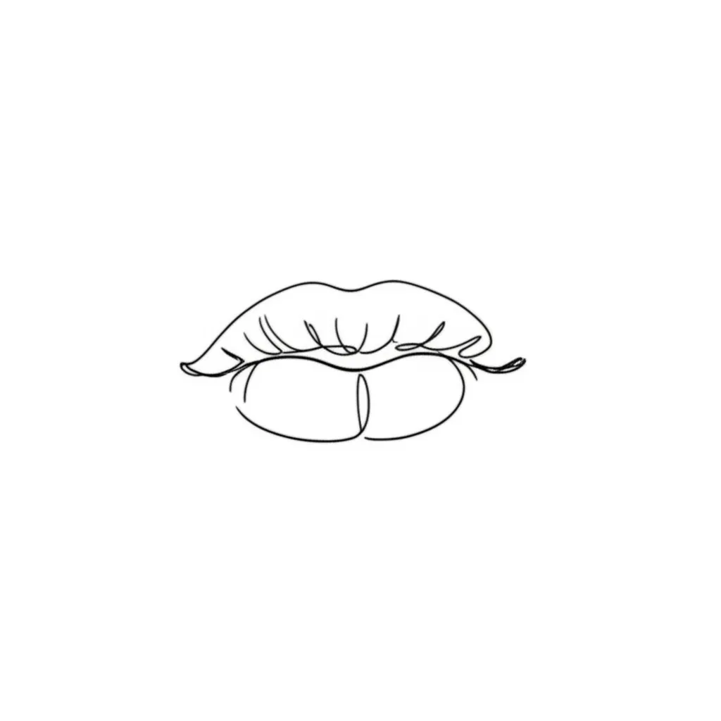 Minimalist Lips Tattoo Design: Simple and Sexy Tattoo Ideas