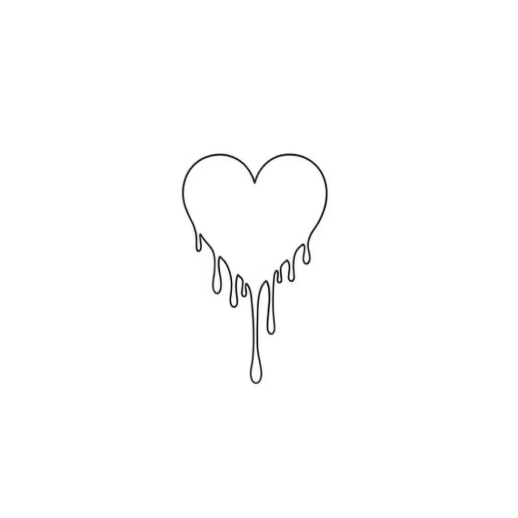 Small Trippy Melting Heart Tattoo Design for Men - Minimalist Style
