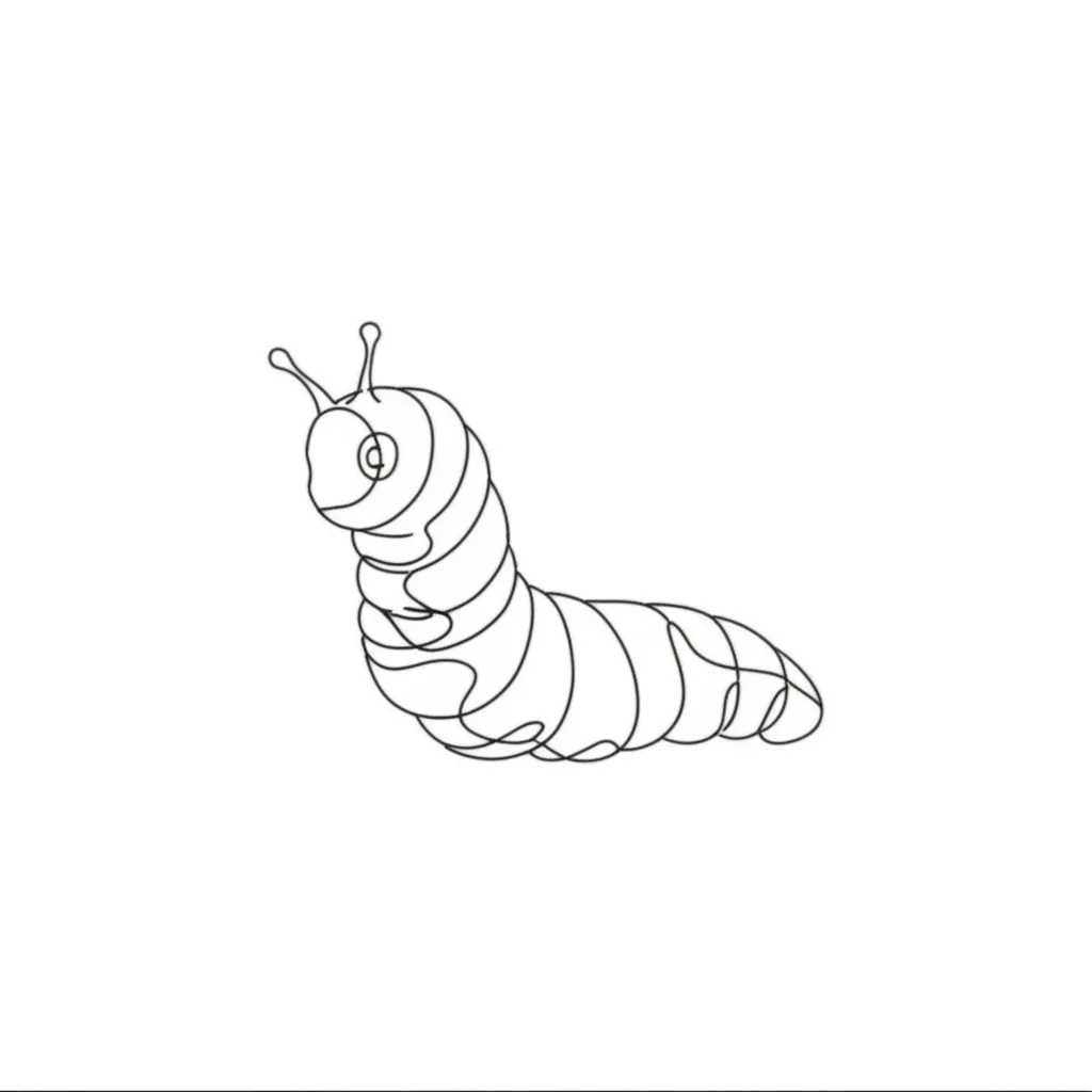 Minimalist Caterpillar Tattoo from Alice in Wonderland Minimalist Caterpillar Tattoo from Alice in Wonderland