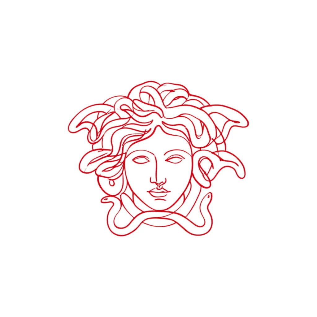 Minimalist Red Medusa Tattoo Design Minimalist Red Medusa Tattoo Design