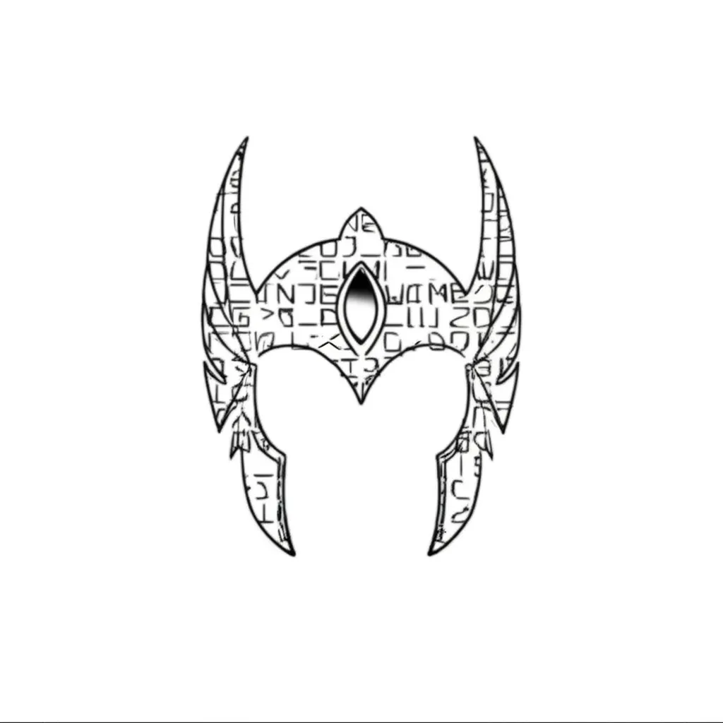 Minimalist She-Ra Helmet Tattoo with Secret Code Design