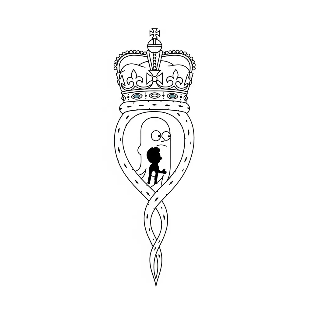 Minimalist Coronation with Kevin Tattoo Design