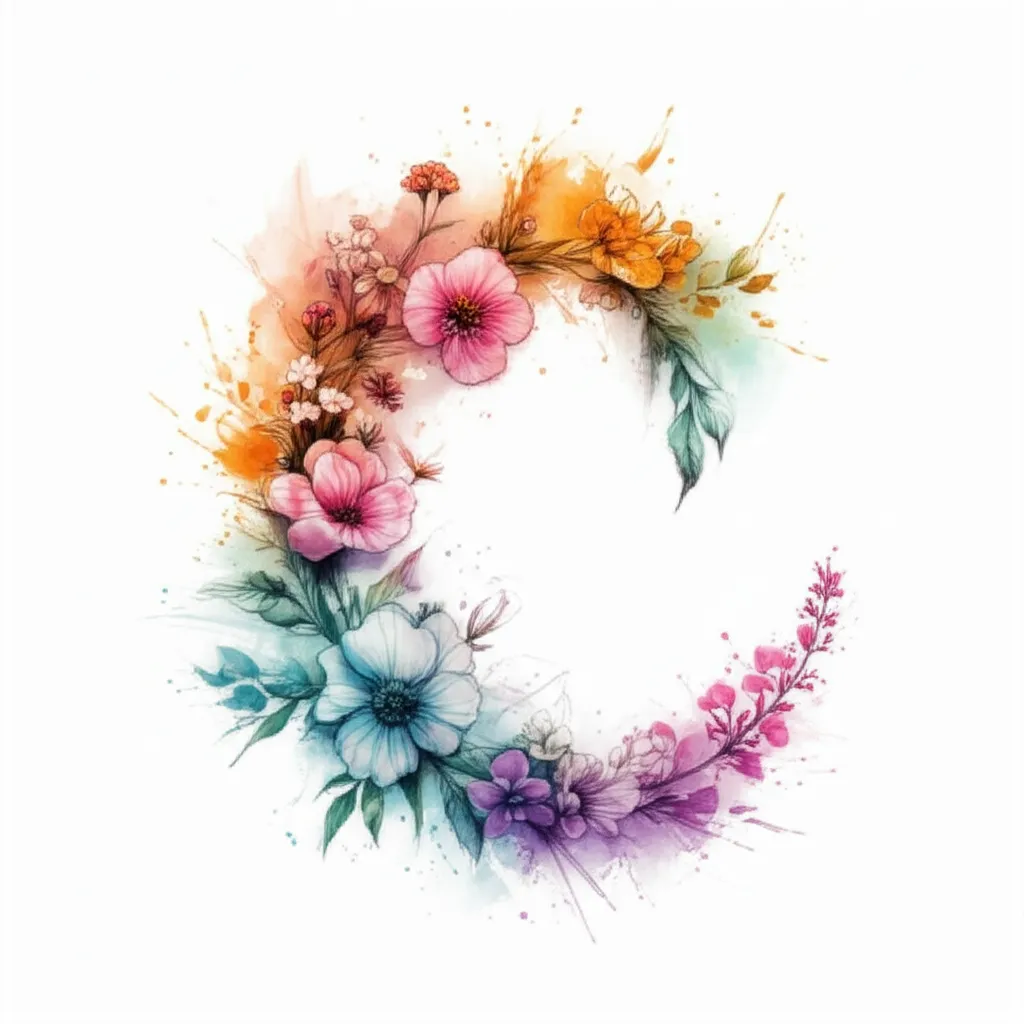 December & August Birth Flower Watercolor Vine Tattoo Design December & August Birth Flower Watercolor Vine Tattoo Design