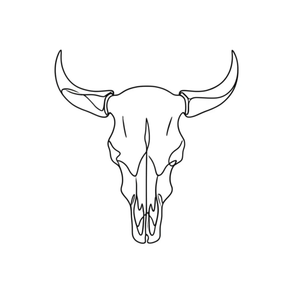 Minimalist Bull Skull Tattoo Design: Simple & Striking Minimalist Bull Skull Tattoo Design: Simple & Striking