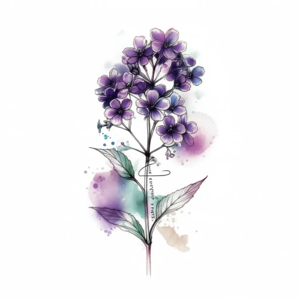 Vervain Watercolor Tattoo with "I was feeling epic" Script Vervain Watercolor Tattoo with "I was feeling epic" Script