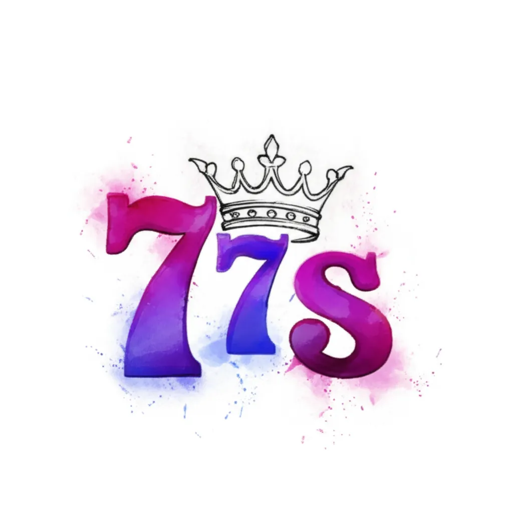 Watercolor Three 7s and King Crown Tattoo Design