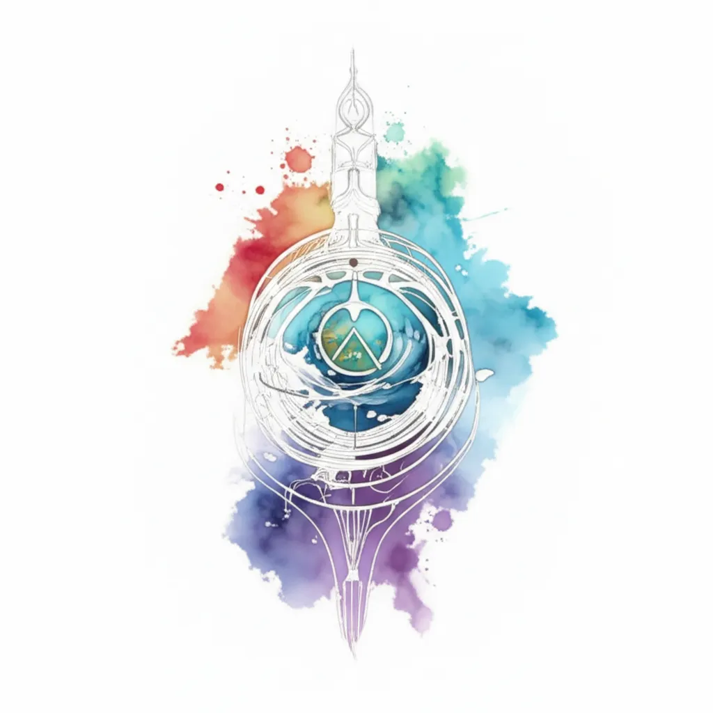Watercolor Tattoo Design: God, Glory, Space & Earth Meaning